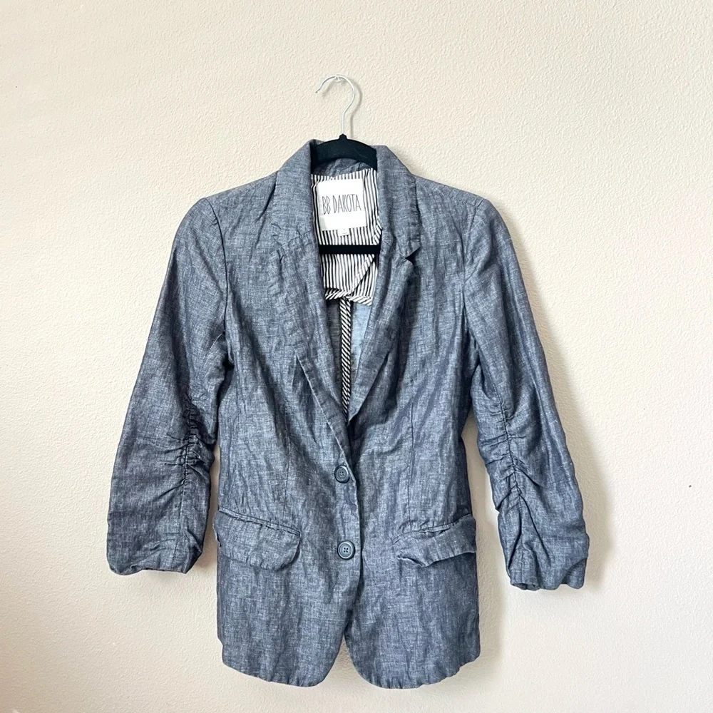 BB Dakota Linen Blend Two Button Blazer